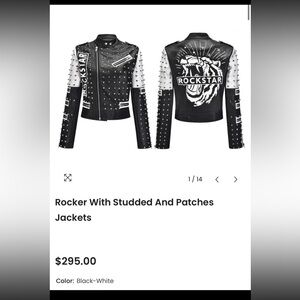 Robert Phillipe Rocker With Studded And Patches Jacket M EUC